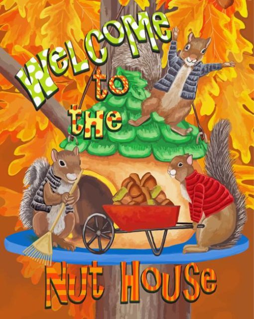 Fall Nut House Paint By Numbers