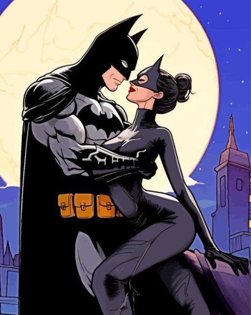 Batman And Catwoman In Love Paint By Numbers