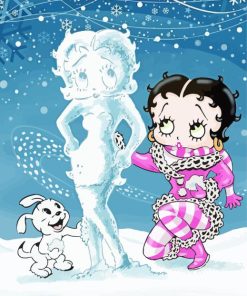 Betty Boop In Snow Paint By Numbers
