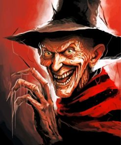 Creepy Freddy Krueger Paint By Numbers