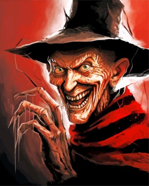Creepy Freddy Krueger Paint By Numbers