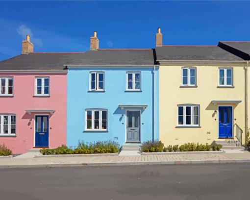 Newquay Colorful Houses Paint By Numbers