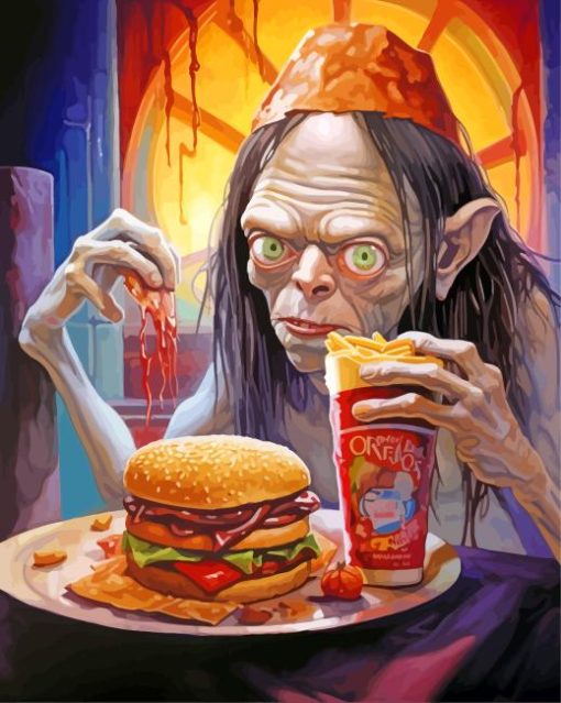 Smeagol Eating Paint By Numbers
