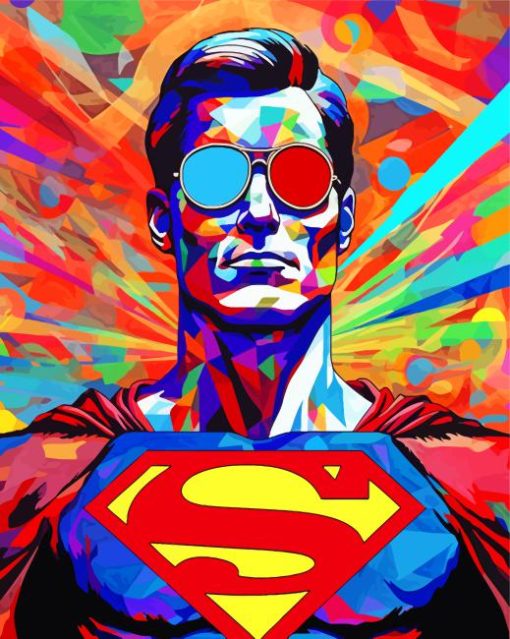 Superman Psychedelic Pop Art Paint By Numbers