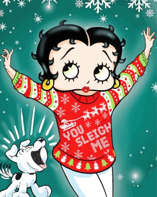 Betty Boop In Snow Paint By Numbers