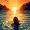 Woman Contemplating The Sunset Paint By Numbers