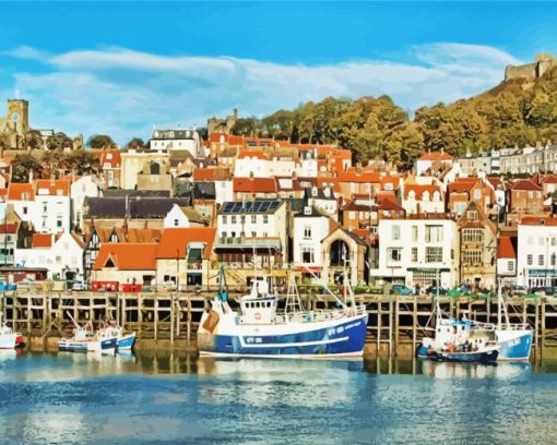Scarborough Harbour England Paint By Numbers
