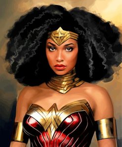 Afro Wonder Woman Paint By Numbers