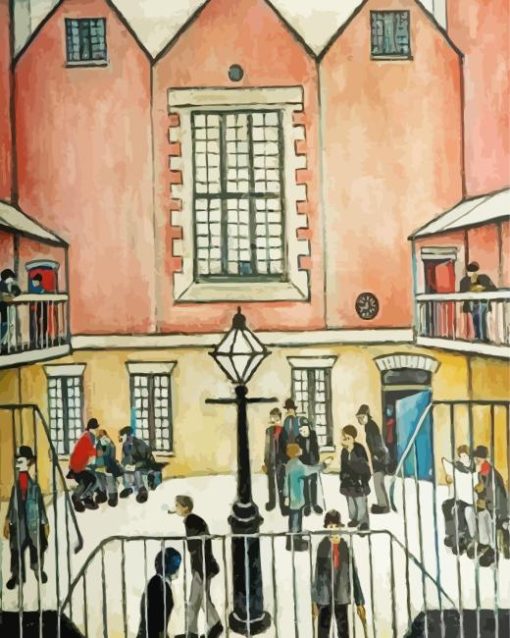 The Courtyard L S Lowry Paint By Numbers