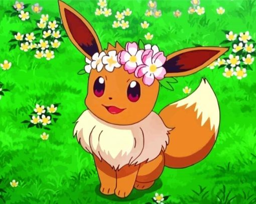 Cute Eevee Pokemon Paint By Numbers