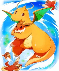 Dragonite Pokemon Paint By Numbers