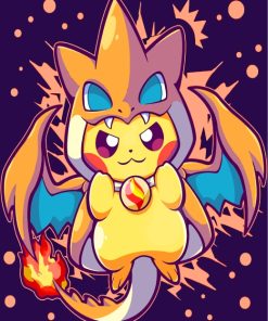 Pokemon Pikachu Charizard Paint By Numbers