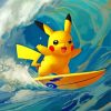 Pikachu Surfing Paint By Number