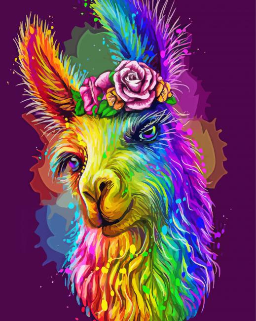 Colorful Alpaca Paint By Number