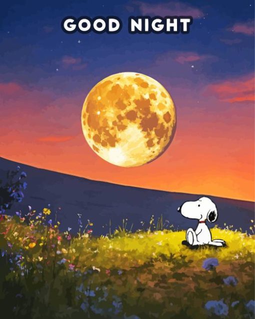 Good Night Snoopy Art Paint By Number