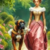 English Lady And Neapolitan Mastiff Paint By Numbers