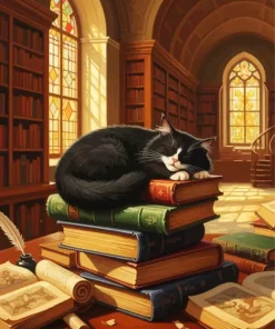 Black Cat Sleeping Paint By Numbers