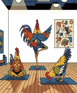 Chickens Yoga Paint By Numbers
